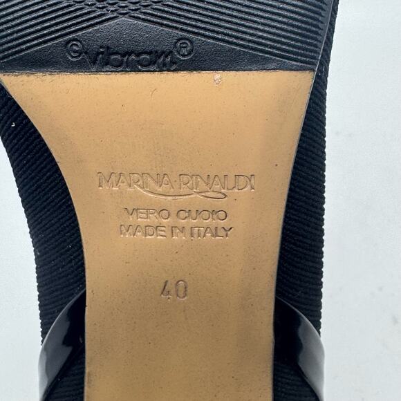 MARINA RINALDI Ribbed Black Sock Ankle Boot Kitten Heels - Picture 7 of 8